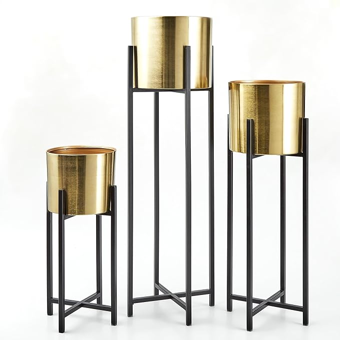 Home Centre Gardenia Rancher Plus Set of 3 Metal Floor Planters